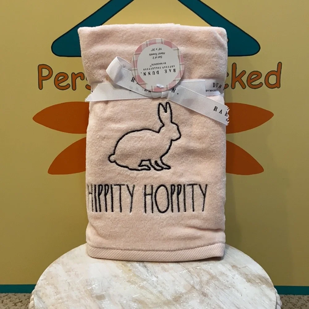 Rae Dunn HIPPITY HOPPITY Hand Towels